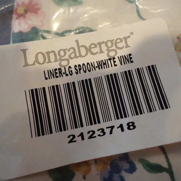SOLD-Longaberger White Vine Liner for Large Spoon - Picture 7 of 7